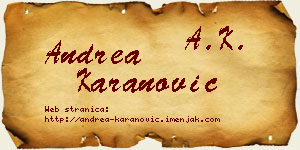 Andrea Karanović vizit kartica